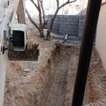 Trenching in tight area for house addition