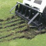 Rip asphalt and break up hard-packed soil with the Scarifier attachment.
